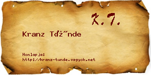 Kranz Tünde névjegykártya